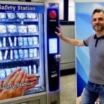 Access to stand mask, sanitisers by the use of merchandising machines
